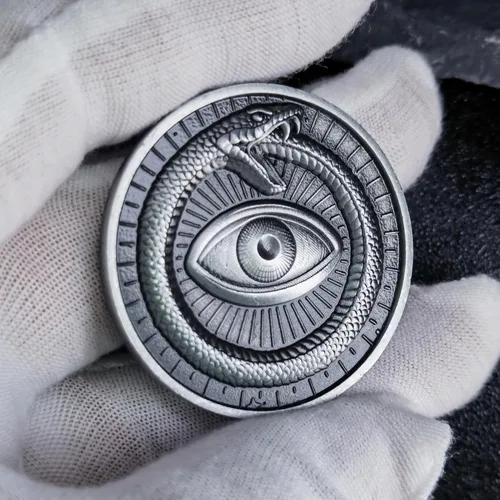 Miniatura 5 de Sun Moon Ouroboros - Moneda de la suerte con diseño en relieve 3D, moneda única de desafío