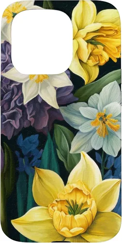Miniatura 14 de iPhone 16 Painted Spring Bold Daffodils and Flowers, Flower Lover Case