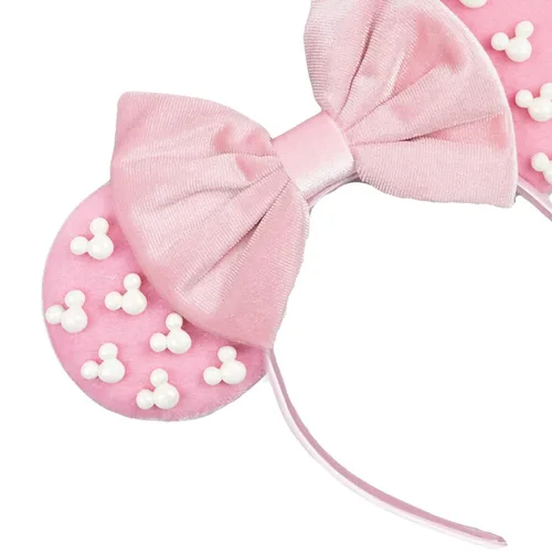 Miniatura 12 de Diadema de Orejas de Ratón de Terciopelo con Cuentas, Diadema de Lazo Negro para el Cabello con Perlas, Accesorio de Cabeza de Decoración de Fiesta