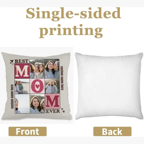 Miniatura 2 de Custom Pillow Case Designed with 6 Pictures and Words for Mom, Decorative Cushion Providing a Heartfelt Gift for Family Celebrations Holidays or 6