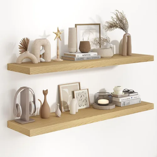 Miniatura 49 de Fun Memories Estantes flotantes de 48 pulgadas, estantes de pared de 9.3 pulgadas de profundidad para baño, sala de estar, dormitorio, cocina