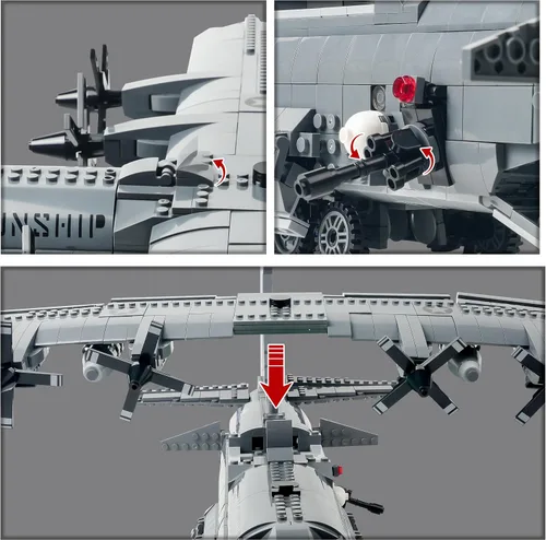 Miniatura 7 de General Jim's Conjunto de Bloques de Construcción AC-130 Hercules Gunship – 1,713 Piezas – Conjunto Detallado de Ladrillos Modelo de Aeronave