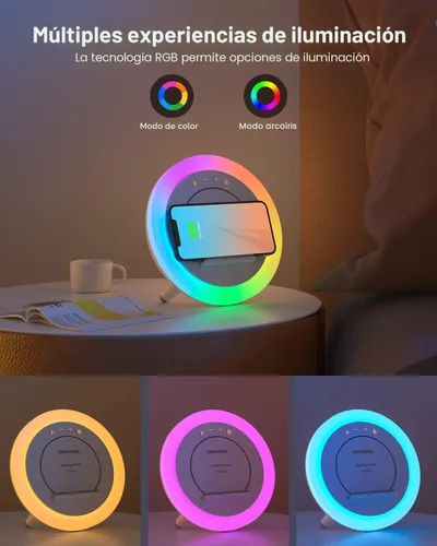 Miniatura 4 de Swarmir Altavoz Bluetooth con luces, altavoz de carga inalámbrica, las mejores ideas de regalo de cumpleaños para adolescentes, aplicable