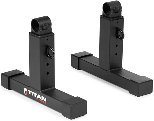 Titan Fitness Bloques de tracción de peso muerto ajustables, barra olímpica, capacidad de 1,300 libras, 4 ajustes de altura para levantamiento de