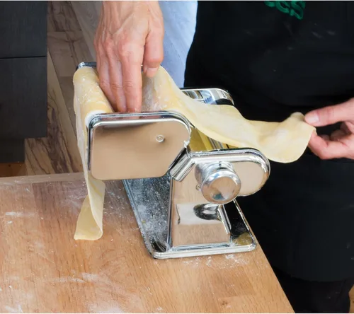 Miniatura 8 de Fante's Máquina de Pasta Clásica de Doble Cortador, Prensa de Fideos de Manivela con Ajustes de Grosor Ajustables para Pasta Casera Fresca, Dumplings