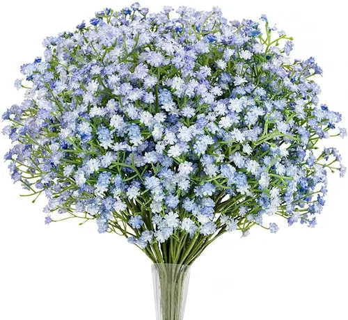 Miniatura 12 de N&T NIETING - Ramo de 10 flores artificiales de aliento de bebé, gypsophila falsa, toque real, arreglo de flores artificiales para bodas, fiestas