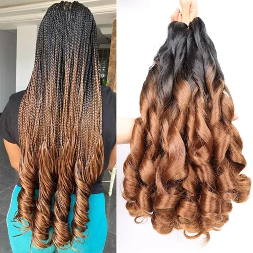 Miniatura 17 de Cabello rizado francés para trenzar de 12 pulgadas, 8 paquetes de cabello rizado preestirado para trenzas de caja, rizos franceses, trenzas