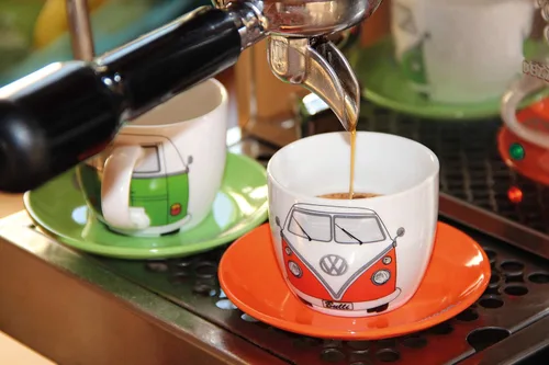 Miniatura 4 de BRISA VW Collection - Juego de 4 tazas de café y té y capuchino Volkswagen en T1 Autobús Campervan (frente de autobús/3.4 fl oz/3.4 fl oz)