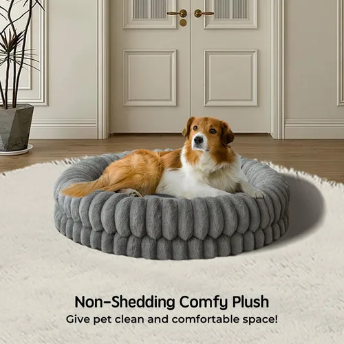 Miniatura 2 de BALANCE Cama de Donut de Lujo para Perros, 36 Pulgadas Camas Redondas para Perros Grandes Lavables, Cama Ortopédica Calmante para Perros con Fondo