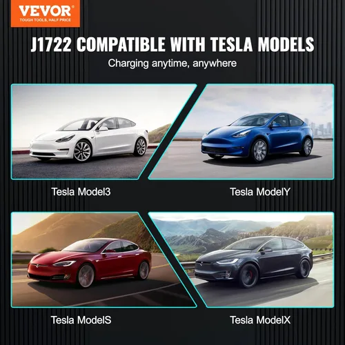 Miniatura 7 de VEVOR Adaptador de cargador J1772 a Tesla, 80 amperios 240 V CA, SAE J1772 adaptador de carga EV a enchufe Tesla, con bolsa de almacenamiento