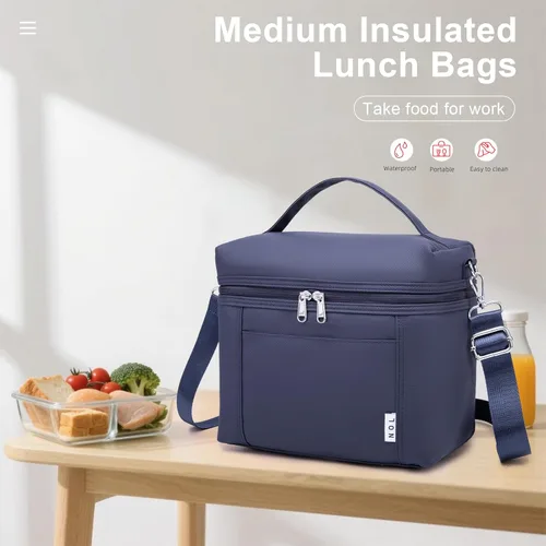 Miniatura 8 de NOL Natural Organic Lifestyle - Loncheras aisladas para mujer, bolsa enfriadora, ligera, de nailon, impermeable, para el trabajo