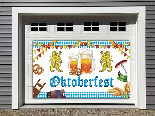 Miniatura 6 de Hrystarad Pancarta de fondo de Oktoberfest de 6 x 3.6 pies para decoración de festivales de cerveza alemana bávara