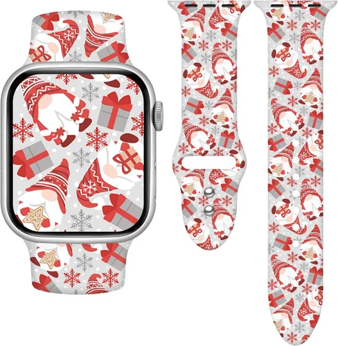 Miniatura 45 de Correa de reloj Holidays compatible con Apple Watch Series 11 10 9 8 7 6 5 4 3 Ultra SE para mujeres y hombres, correa de calabaza de silicona suave