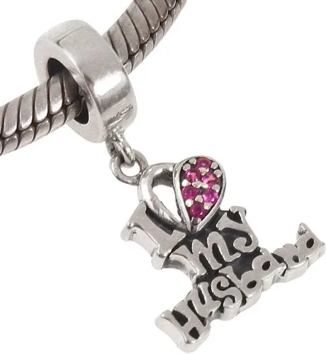 Miniatura 3 de Abalorio colgante de plata de ley 925 para regalo de Navidad, para pulseras (I Love My Husband)
