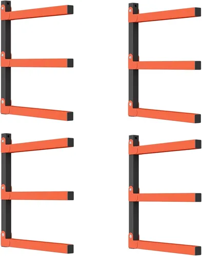 WALMANN Estante de almacenamiento de madera para garaje, estante de madera resistente para montaje en pared, estante de almacenamiento de madera