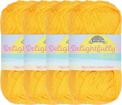Miniatura 14 de JubileeYarn - Ovillo de hilo deliciosamente fino, 1.76 oz/madeja de rayón de bambú, color rosa polvo, 4 madejas