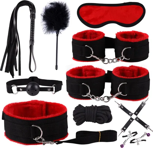 Miniatura 7 de Correas de cama Sex King Kit de sujeción ajustable para muñeca y tobillo, cuerda de servidumbre y lazos sexuales para tobillos y muñecas, bandas