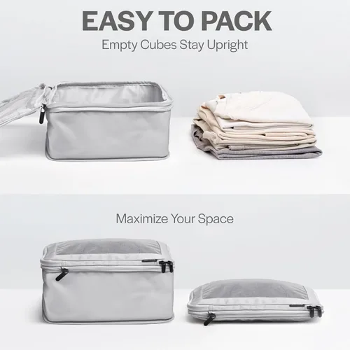 Miniatura 5 de Aerotrunk Cubos de embalaje de compresión para viajes, bolsas organizadoras de equipaje, cubos de embalaje con doble cremallera para maletas