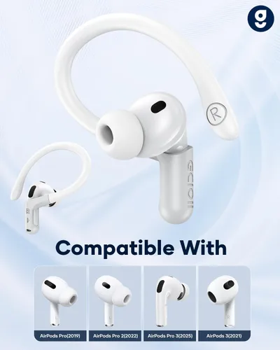 Miniatura 2 de Gcioii Ganchos para las orejas de aleación de titanio con memoria para AirPods Pro 3/Pro 2/Pro 1 y AirPods 3, accesorios deportivos antideslizantes
