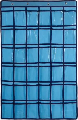 Miniatura 12 de Organizador para colgar sobre la puerta, para el aula, para colgar en la pared, puerta, armario, bolsa de almacenamiento de tela duradera, 12 Gris