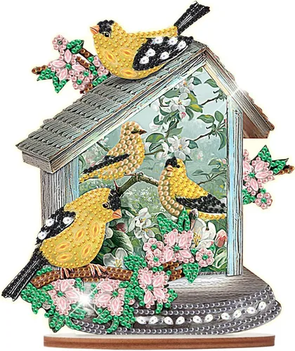 Miniatura 18 de Kits de adornos de escritorio de pintura de diamante para adultos, ángel mamá, sosteniendo bebé, arte de diamante por números, decoraciones
