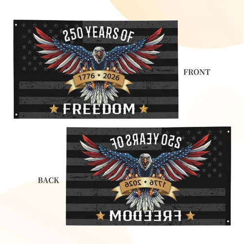 Miniatura 4 de Bandera de Estados Unidos de 250 años – 3 x 5 pies, banderas de 250 aniversario de Estados Unidos 1776-2026 – Bandera de Estados Unidos con ojales