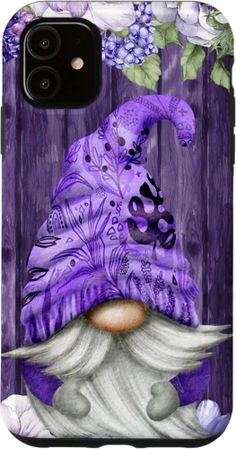 Miniatura 8 de Cute Purple Aesthetic Anemones Flower Pattern Lavender Gnome Case for iPhone 17