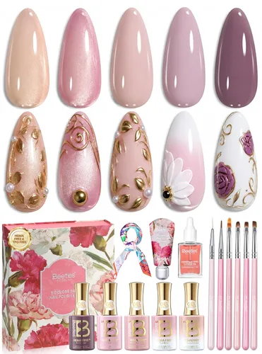 Miniatura 28 de Beetles - Kit de esmalte de uñas de gel con luz UV – 80 piezas de encantamiento de color, kit de uñas de gel de 55 colores con capa base de todo