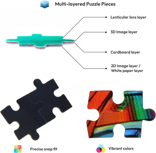 Miniatura 8 de Prime 3D Marvel Spider-Man - Rompecabezas 3D de 500 piezas para adultos y niños, actividad de movimiento y profundidad de 24 x 18 pulgadas, regalo