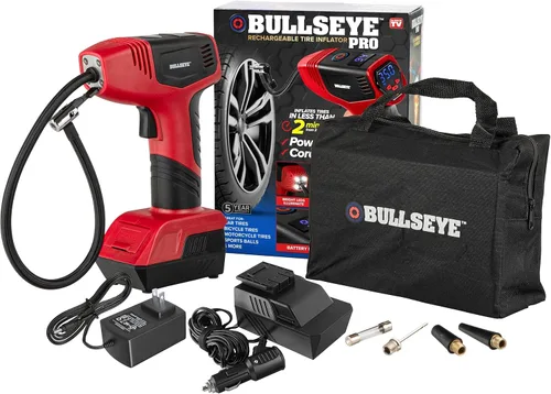 Bullseye Pro Max Deluxe Inflador de Neumáticos Portátil Compresor de Aire, Bomba de Aire Portátil para Neumáticos de Carro, Inflador de Neumáticos