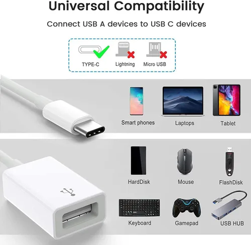 Miniatura 6 de Adaptador USB C a USB [2 unidades], tipo C macho a USB 3.0 hembra OTG Cable Thunderbolt3 a USB adaptador Conveter compatible con MacBook Pro/Air