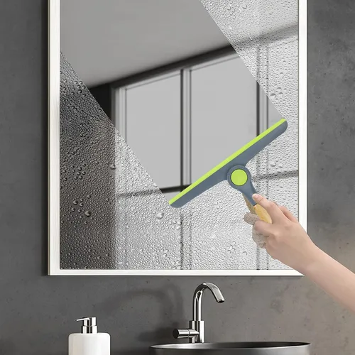 Miniatura 5 de Escobilla de ducha para puertas de vidrio, escobilla de goma para ventana de automóvil con mango y gancho de madera, escobilla para puerta de vidrio