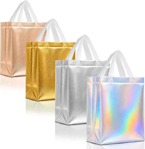Miniatura 9 de Nush Nush Bolsas de regalo extragrandes de colores mixtos, juego de 12 bolsas de regalo extragrandes reutilizables de colores surtidos con asas