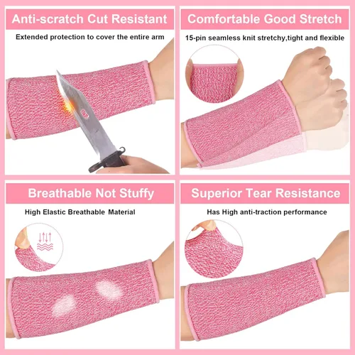 Miniatura 4 de Sintege 3 pares de protectores de brazo para piel fina y moretones, resistentes a los cortes, manga de protección contra quemaduras de antebrazo