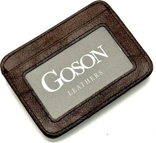 Miniatura 29 de Goson Cartera de cuero con clip para dinero para hombre, billetera de bolsillo frontal, tarjetero de crédito, cartera minimalista delgada