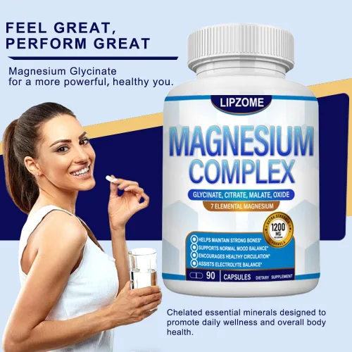 Miniatura 7 de Suplemento Complejo de Magnesio 1200mg - Mezcla avanzada de magnesio 7 en 1 - Glicinato, Citrato, Malato, Taurato, Óxido, Aspartato, Orotato
