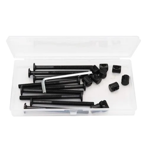 Miniatura 2 de cSeao Juego de 10 tornillos de casquillo negro M6 de 2.756 in para muebles, cuna, sillas y cama de bebé