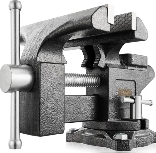Tornillo de banco de 6 pulgadas de servicio pesado para banco de trabajo, tornillo de mesa utilitario de tubería combinado, construcción de acero