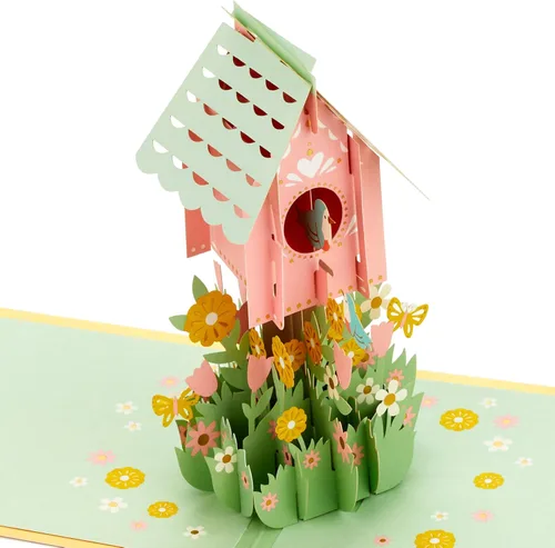 Hallmark Signature Paper Wonder - Tarjeta desplegable para el día de la madre (Birdhouse) para cumpleaños de mamá, celebrando a mamá