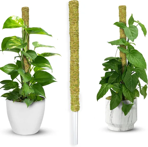 DUSPRO Poste de musgo de malla apilable para plantas trepadoras, soporte de enredadera Monstera, para plantas de interior, palo extensible para