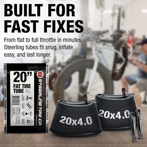 Miniatura 7 de Tubo de neumático grueso de 20 x 4.0 (paquete de 2) - Reemplazo resistente para bicicletas eléctricas con ruedas de neumáticos gruesos de 20 x 4.0.