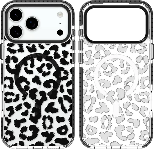 Miniatura 15 de SAKUULO Funda magnética para iPhone 11 Pro Max [Compatible con MagSafe] Patrón de Estampado de Leopardo Gris Claro Funda de Carga Inalámbrica