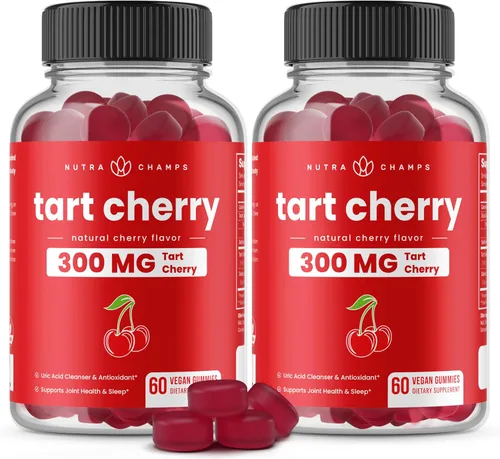 Miniatura 8 de NutraChamps Gomitas de cereza ácida, 3000 mg de extracto de cereza ácida con semilla de apio, suplemento de limpieza de ácido úrico, antioxidante