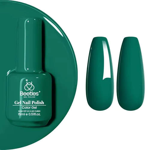 Miniatura 158 de Beetles - Esmalte de uñas de gel verde luminoso que brilla en la oscuridad, esmalte de uñas de gel que se absorbe con lámpara LED UV, arte de uñas