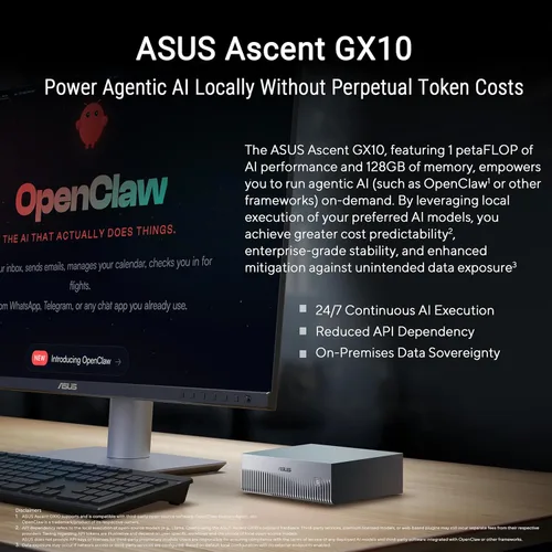 Miniatura 6 de Asus Ascent GX10-GG0010BN Computadora de escritorio con IA - ARM Cortex X925-128 GB - 1 TB PCI Express NVMe 4.0 x4 SSD - Gris estelar - NVIDIA GB10