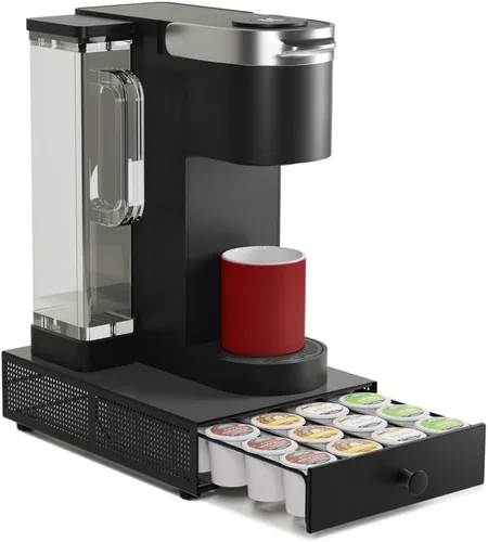 Miniatura 7 de SICHEER K Cup Organización Cajón de almacenamiento Soporte K Cup Organizador de cápsulas de café, bandeja de mostrador, soporte para encimera