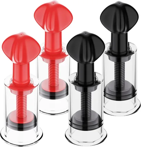 Jesakmie 2 pares de correctores de pezones rojos de gran tamaño para mujeres que amamantan al mes, extractor de pezones, dispositivo de ventosa con