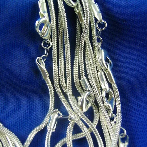 Miniatura 2 de Wholesale Lots - Collar unisex de plata de ley 925 con cadena de serpiente, accesorios de joyería para bricolaje, Metal