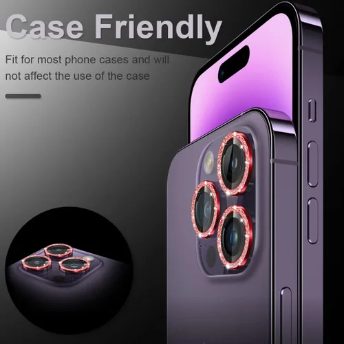 Miniatura 5 de [3+1] Compatible con iPhone 15 Pro y iPhone 15 Pro Max, protector de lente de cámara de vidrio templado 9H, anillo individual de metal, cobertura