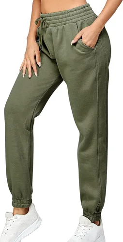 Miniatura 21 de IUUI Pantalones deportivos de cintura alta para mujer, con bolsillos, de algodón, holgados, atléticos
